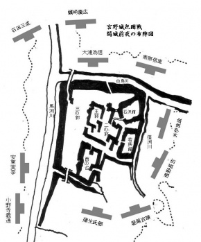 宮野城包囲戦　布陣図　その２（開城前夜）